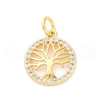 Brass Micro Pave Cubic Zirconia Pendants KK-D325-57G-02-1