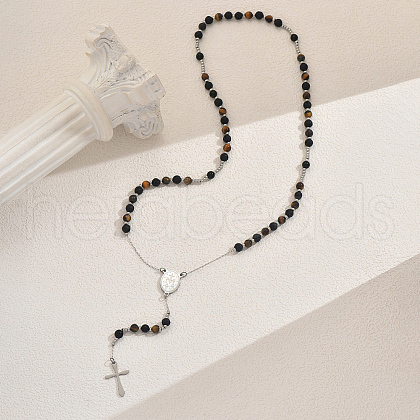 Vintage Dyed Natural Agate Rosary Bead Necklaces TK9602-1