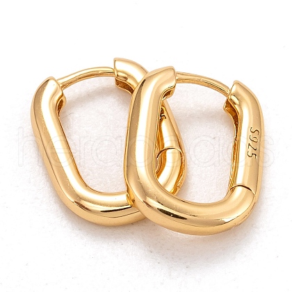 925 Sterling Silver Huggie Hoop Earrings EJEW-H110-09G-1