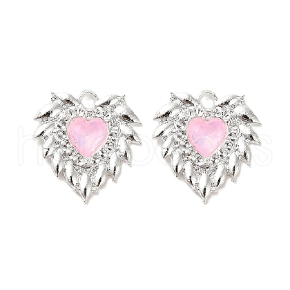 Rack Plating Alloy Rhinestones Pendants PALLOY-D028-03A-S-RS-1