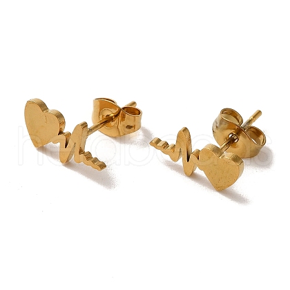 PVD Vacuum Plating 304 Stainless Steel Stud Earrings EJEW-Z040-41G-1