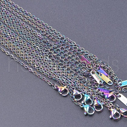 Stainless Steel Cable Chain Necklaces for DIY Jewelry Making Accessories EH9991-14-1