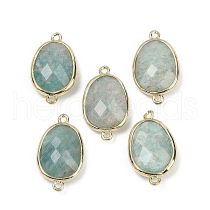 Natural Amazonite Faceted Connector Charms G-K347-11G-04-1