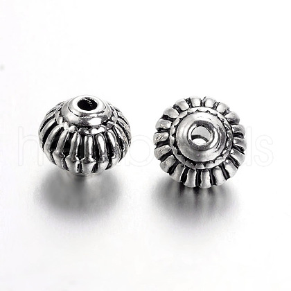 Tibetan Style Alloy Bicone Beads TIBEB-7692-AS-NR-1