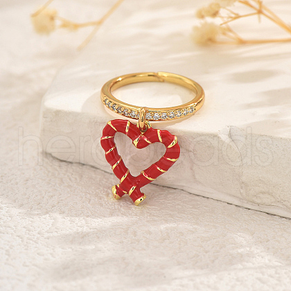 Fruit Pendant Brass Micro Pave Cubic Zirconia Finger Rings for Women SK0908-6-1