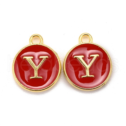 Golden Plated Alloy Enamel Charms X-ENAM-S118-03Y-1