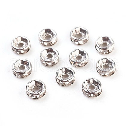 Brass Rhinestone Spacer Beads X-RB-A014-Z6mm-01P-1