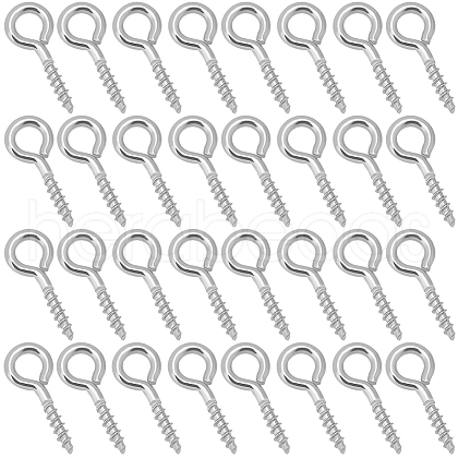 Beebeecraft 600Pcs 304 Stainless Steel Screw Eye Pin Peg Bails STAS-BBC0005-11-1