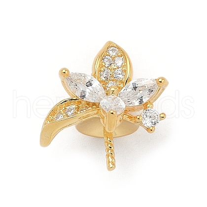 925 Sterling Silver Pave Clear Cubic Zirconia Flower Pendant Bails STER-P068-05G-1