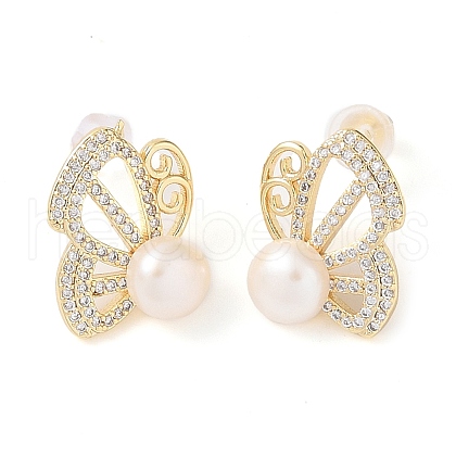Mother's Day Jewellery Natural Pearl Stud Earrings EJEW-L286-03G-1