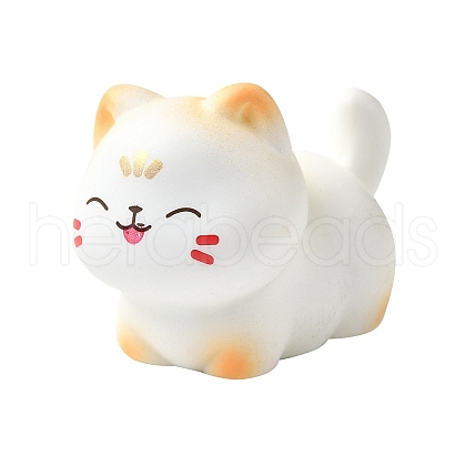 Cat with Tilted Head Resin Sculpture Display Decorations DJEW-V001-01D-1