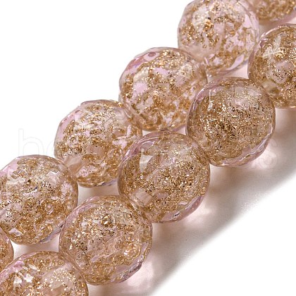 Handmade Gold Sand Lampwork Beads Strands LAMP-L079-06B-1