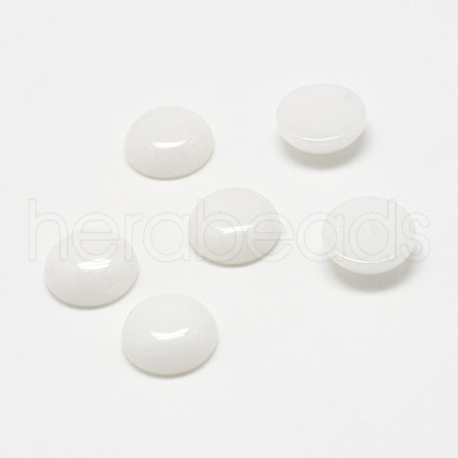 Natural White Jade Gemstone Cabochons G-T020-8mm-04-1