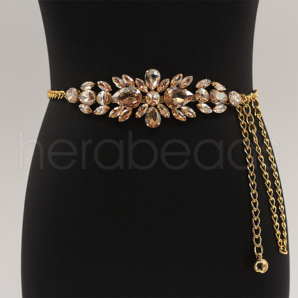 Flower Alloy with Crystal Rhinestone Waist Beads FS-WGA1C1B-01-1