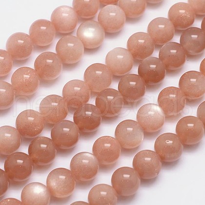 Natural Sunstone Beads Strands G-M262-10mm-06-1