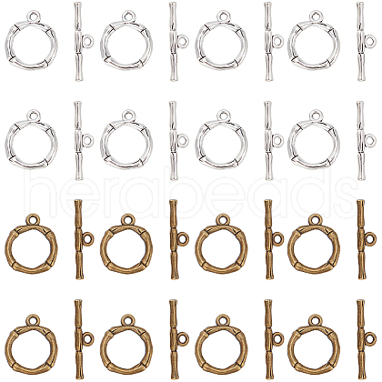 SUNNYCLUE 60Pcs 2 Colors Alloy Toggle Clasps FIND-SC0009-17-1
