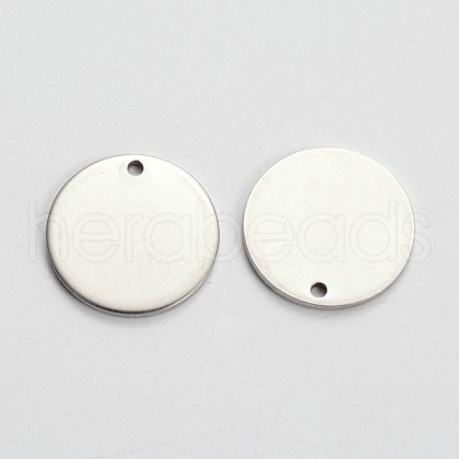 Tarnish Resistant Flat Round Stainless Steel Stamping Blank Tag Pendants STAS-L166-04-1