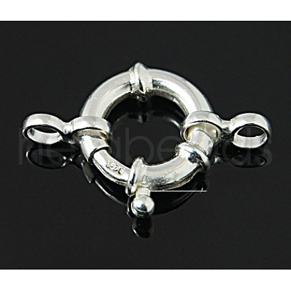 925 Sterling Silver Spring Ring Clasps STER-A007-23A-1
