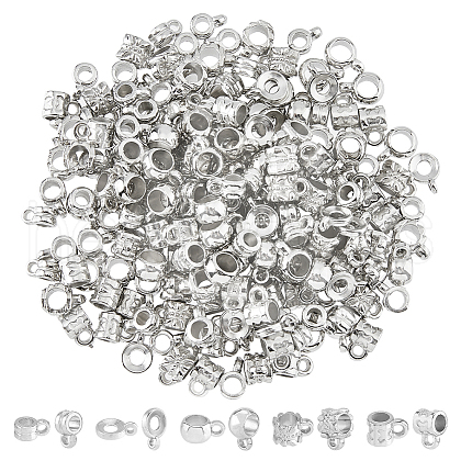 DICOSMETIC 300Pcs 5 Styles CCB Plastic Tube Bails CCB-DC0001-19P-1
