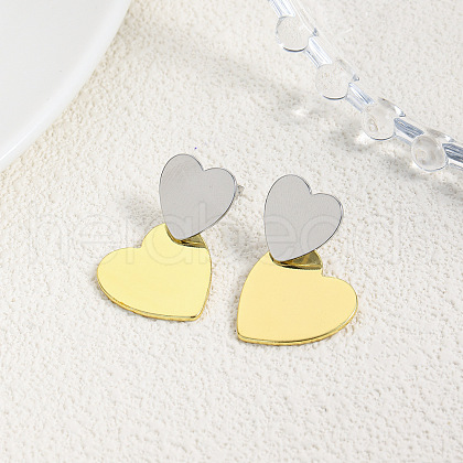 Brass Dangle Stud Earrings EJEW-S262-02GP-1