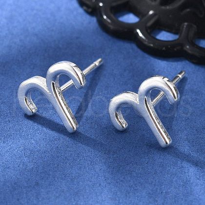 S925 Sterling Silver Stud Earrings EJEW-K303-01S-01-1