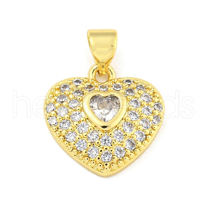 Heart Rack Plating Brass Micro Pave Cubic Zirconia Charms KK-Z053-17G-04-1
