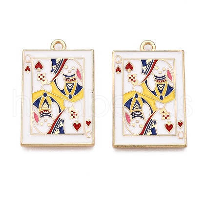 Rack Plating Alloy Enamel Pendants X1-ENAM-N056-392B-KCG-1