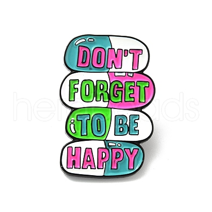 Word Don't Forget To Be Happy Enamel Pin JEWB-G013-G02-1