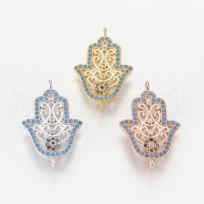 Brass Micro Pave Cubic Zirconia Links ZIRC-L067-05-NR-1