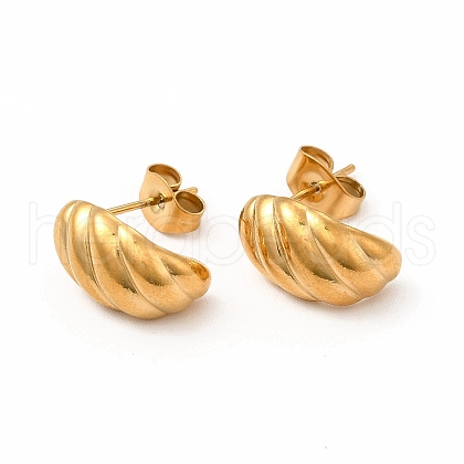316 Stainless Steel Shell Shape Stud Earrings for Women EJEW-C004-13G-1