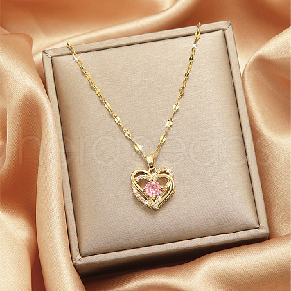 Alloy Crystal Rhinestone Pendant Necklaces for Women WGDF473-26-1