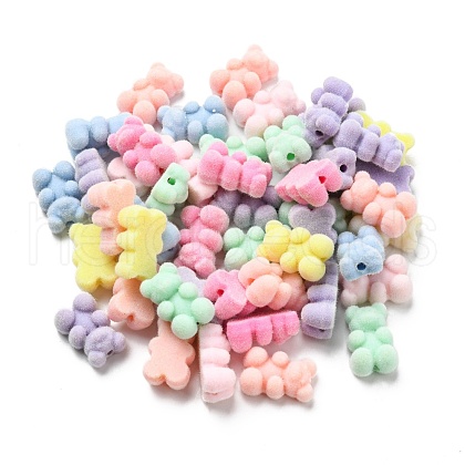 Flocky Acrylic Beads OACR-E020-05-1