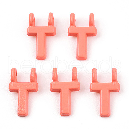 Rack Plating Spray Painted Alloy 2-Loop Link Pendants PALLOY-N176-01T-1