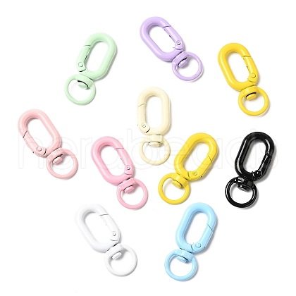 Spray Painted Alloy Swivel Lobster Claw Clasps PALLOY-P292-01-1