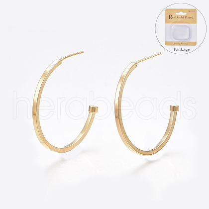 Brass Stud Earrings X-KK-T038-487G-1
