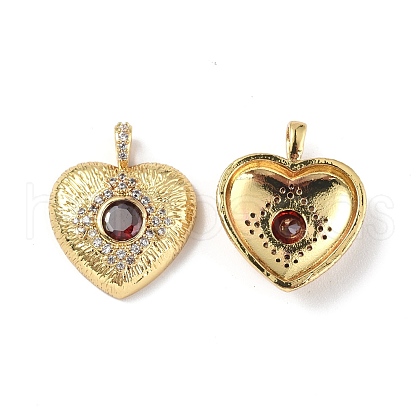 Brass Micro Pave Clear Cubic Zirconia Pendants KK-E068-VF325-1