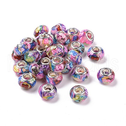 Transparent Resin European Rondelle Beads RPDL-P005-01P-07-1