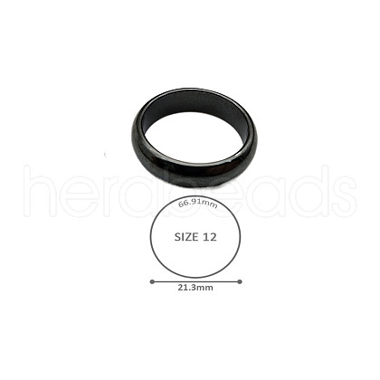 Synthetic Hematite Plain Band Rings BK4832-42-1