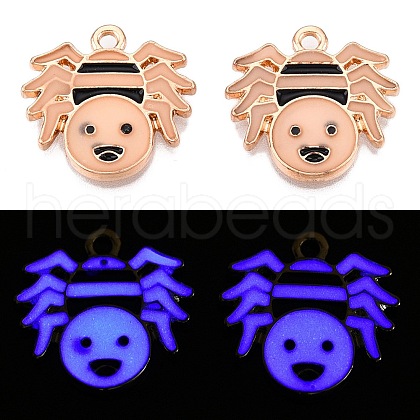 Halloween Theme Rack Plating Luminous Alloy Enamel Pendants ENAM-N056-230G-1