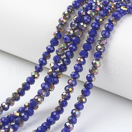 Electroplate Opaque Glass Beads Strands EGLA-A034-P4mm-R04-1