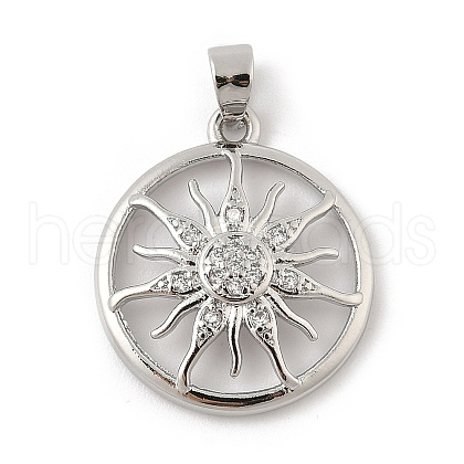 Brass Micro Pave Cubic Zirconia Pendants KK-Z111-01P-1