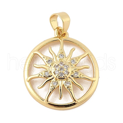 Brass Micro Pave Cubic Zirconia Pendants KK-Z111-01G-1