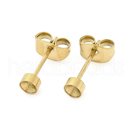 304 Stainless Steel Stud Earring Findings STAS-V003-09G-03-1