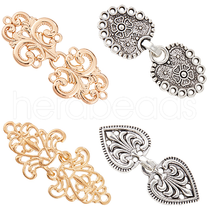 Gorgecraft 4Pcs 4 Styles Alloy Interlocking Clasps FIND-GF0007-16-1