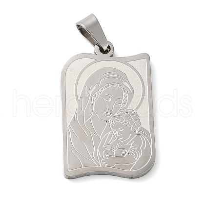 Non-Tarnish Mother's Day Theme 304 Stainless Steel Pendants STAS-D069-01B-P-1