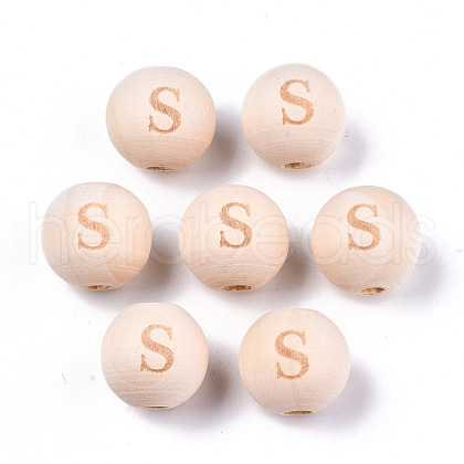Unfinished Natural Wood European Beads WOOD-S045-143A-01S-1