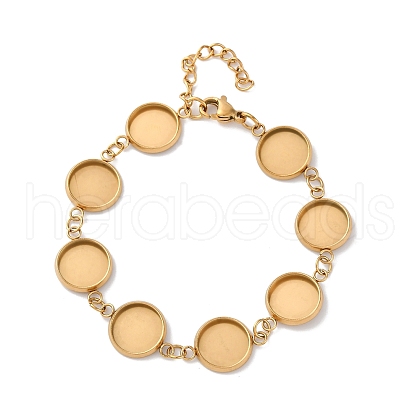 Ion Plating(IP) 304 Stainless Steel Bracelets Making with Round Tray BJEW-H600-16G-1