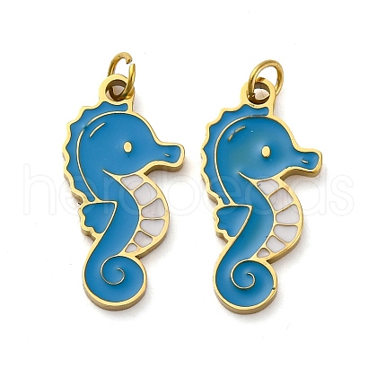 304 Stainless Steel Enamel Pendants STAS-E550-56G-1