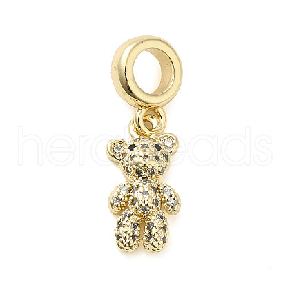 Rack Plating Brass with Cubic Zirconia Pendants KK-Q784-11G-1