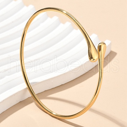 304 Stainless Steel Cuff Bangles for Women AJEW-P127-16G-1